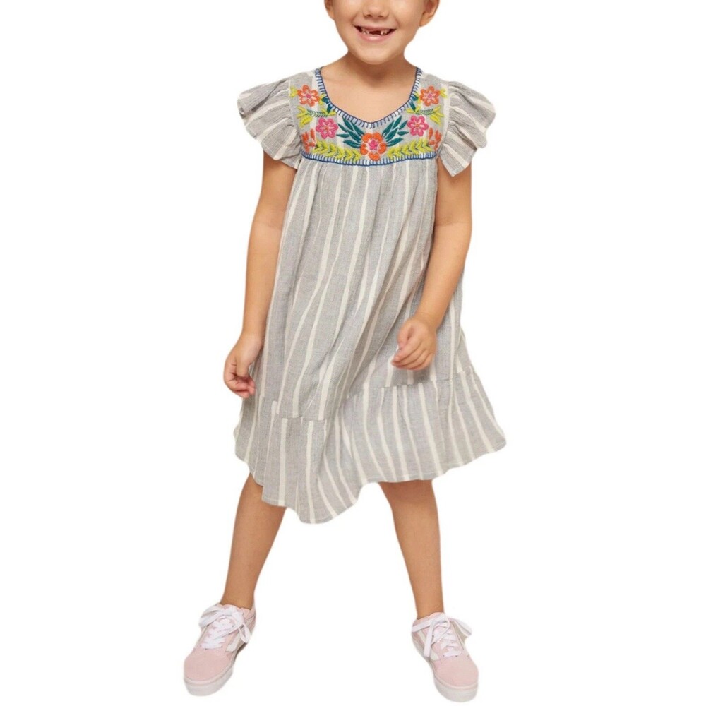 Roberta Roller Rabbit Little Girls Aimee Dress 10 Embroidered Flawed Read